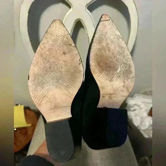 PAIGE Laney Western Suede Ankle Boot Size 9 - Picture 8 of 10